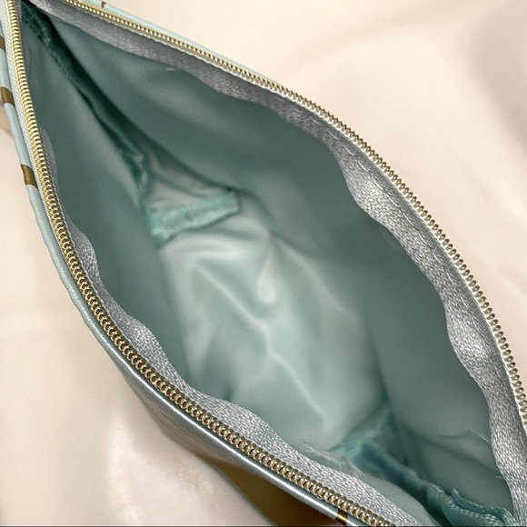 LAUREN CONRAD Aloha Cosmetic Bag Blue & Gold - Picture 4 of 7